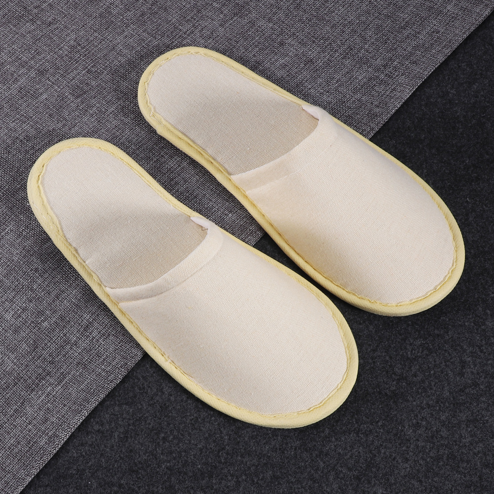 一次性加密棉布拖鞋包边加厚室内拖鞋可制logo客房两色一次性拖鞋