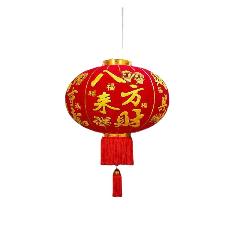 lantern hanging at the door long brush holder new year spring festival door balcony housewarming flocking wedding red wholesale