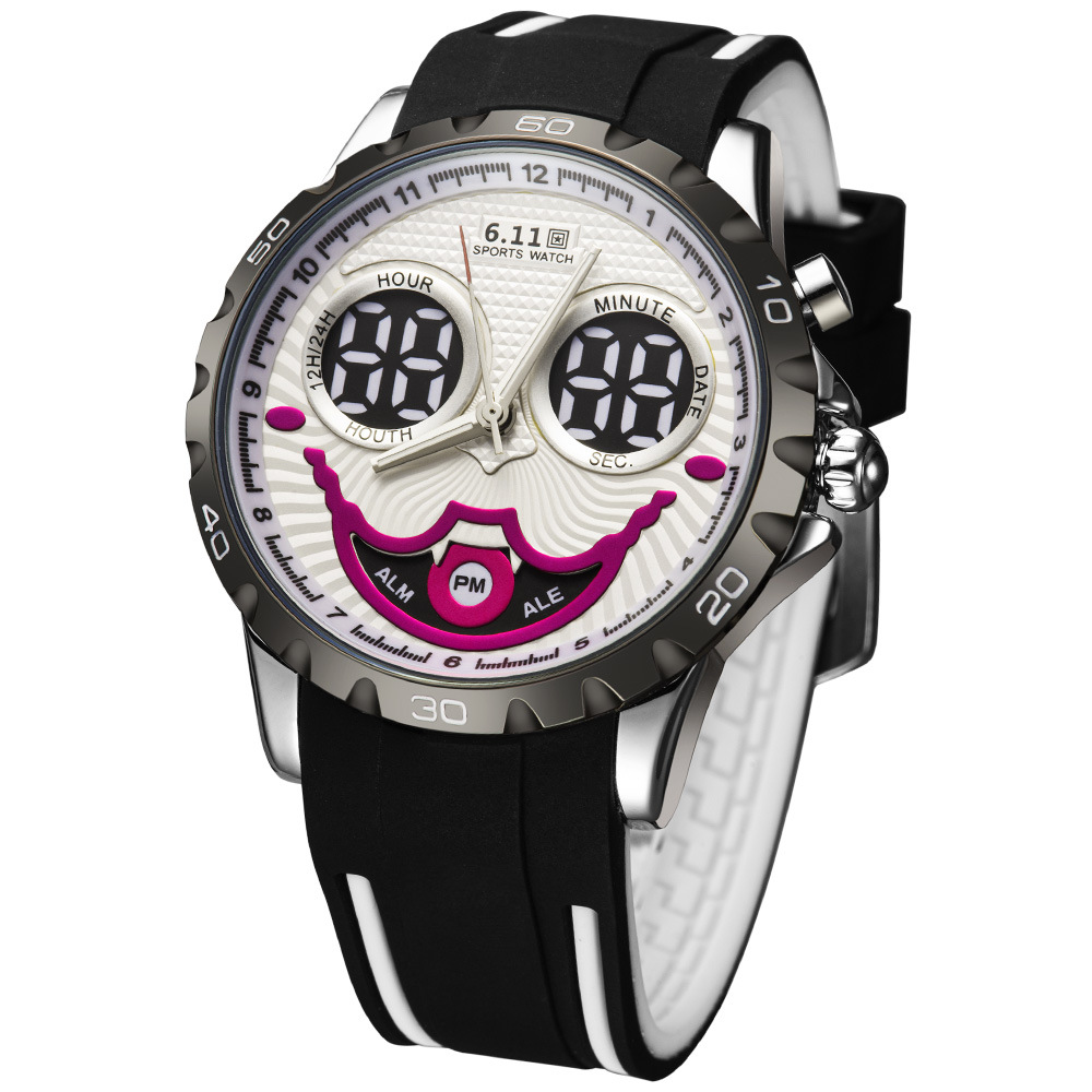 小丑joker电子表多功能led蓝灯双机芯男表运动表潮流新款外贸手表