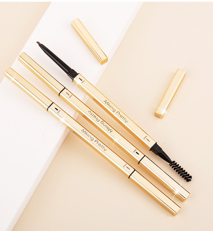 双头小金条眉笔 细不晕染自然旋转眉笔 女三角头不脱色平价眉笔