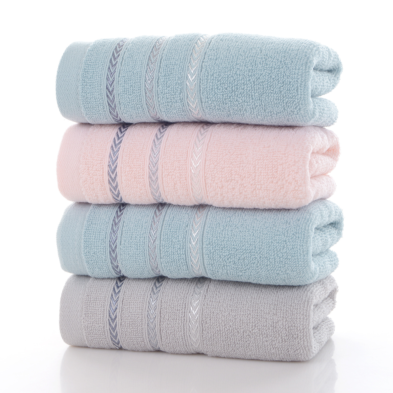 Cotton 32-Strand Towel Household and Face Wash Adult Thickened Absorbent Solid Color Wholesale Towels Labor Protection Gift Suit Logo