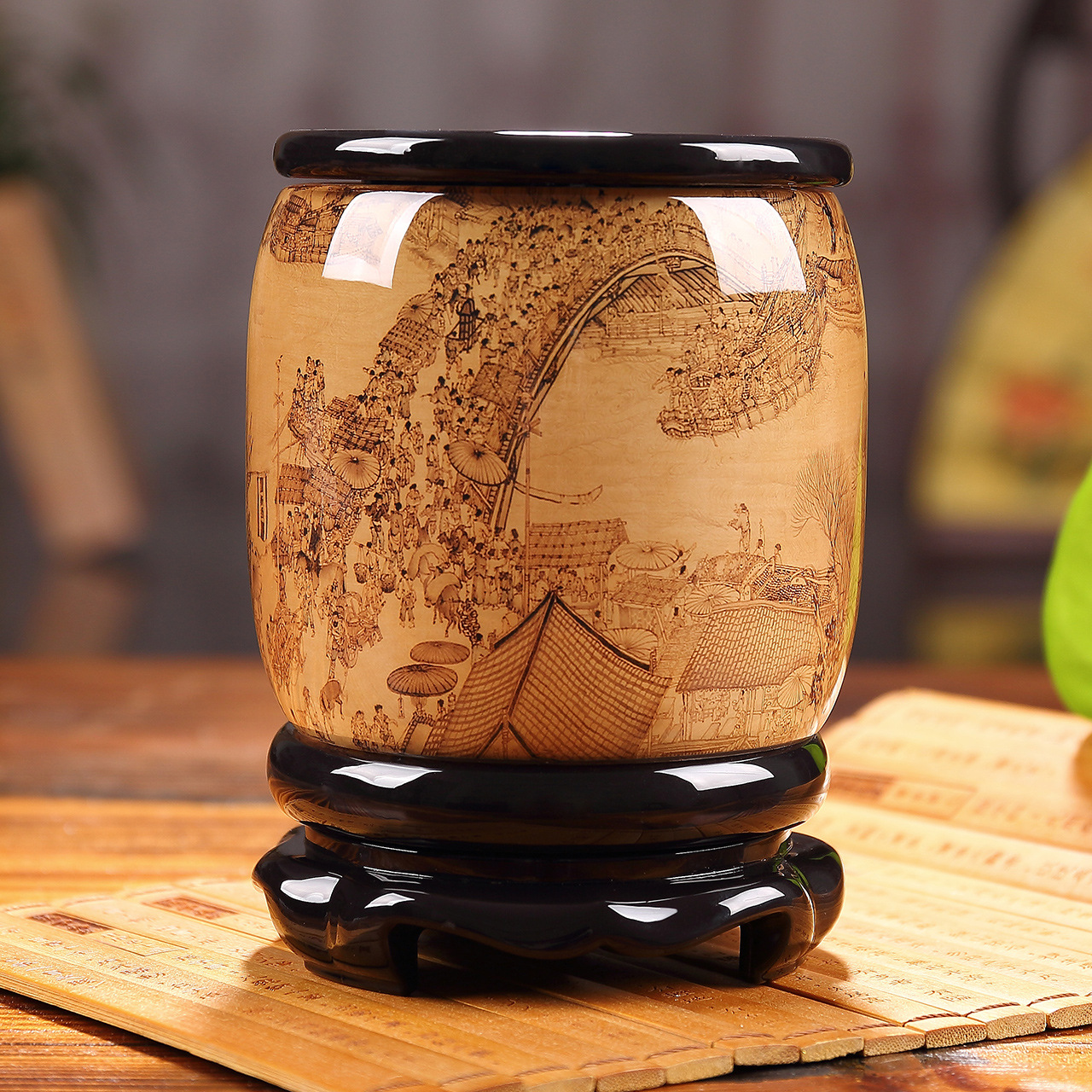 办公桌笔筒复古办公室摆件工艺品创意装饰实用谢师教师节礼物