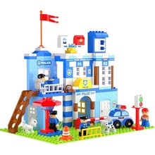 女孩玩具拼装积木警察大场景颗粒城堡儿童建筑别墅搭男孩房子益智