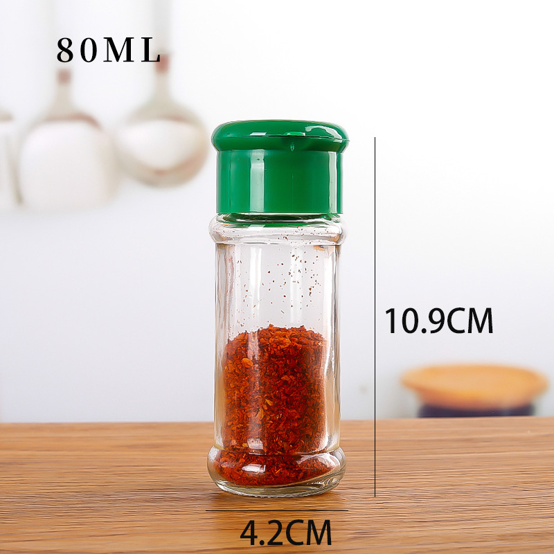 Spot Goods 100ml Plastic Spice Jar Pepper Bottle Glass Transparent Seasoning Bottle Barbecue Shaker Source Factory
