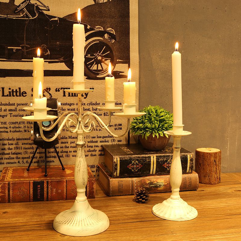 北欧浪漫烛光晚餐道具餐桌装饰品摆设家用现代简约轻奢蜡烛台摆件