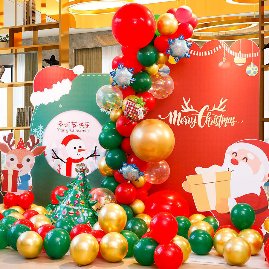 圣诞节气球链套餐商场教室幼儿园酒吧布置圣诞派对新年装饰气球