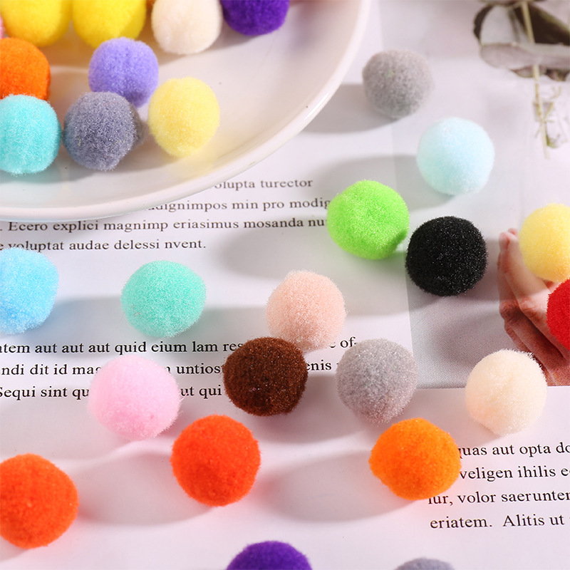 Christmas Colored Series Polyester High Elastic Hairy Ball Handmade DIY Pendant Accessories Macaron Color Small Hair Ball Wholesale