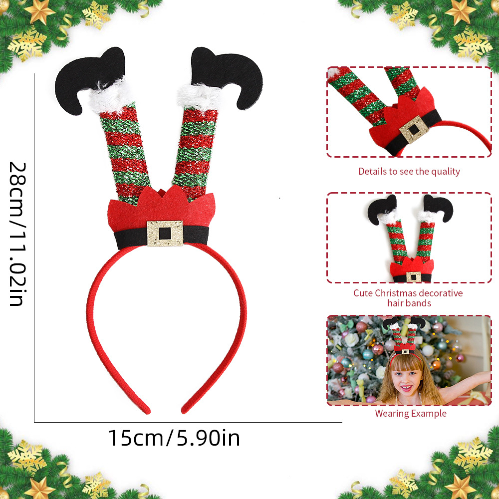 Christmas Hat Hair Accessories Christmas Adult and Children Party Decorations Three-Dimensional Cartoon Christmas Head Band