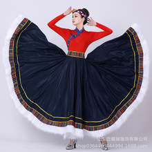 藏族舞蹈演出服装女广场舞服装套装民族风表演舞台分体大摆长裙子