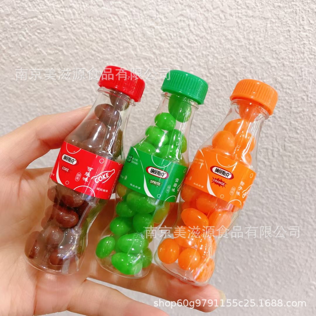 纳贝斯克凝胶糖果 汽水瓶凝胶软糖 可乐味 芬达味 雪碧味 一箱5斤