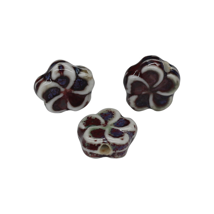 Jingdezhen Special-Shaped Ceramic Beads Loose Beads Diy Jewelry Accessories Handmade Beaded Material Woven Small Commodity