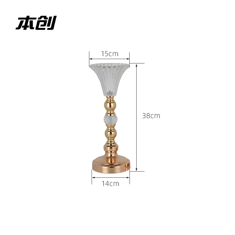 Wedding Ceremony Layout Props Iron Road Lead Electroplating Golden Wedding Stage Decorative Flowerpot Flower Arrangement Window Vase Decoration