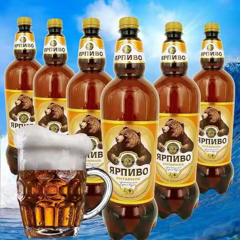 洋品多 俄罗斯棕熊经典琥珀啤酒1.35升