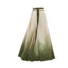 国风复古渐变绿马面裙女夏季新款民族风高级设计感绑带式高腰长裙