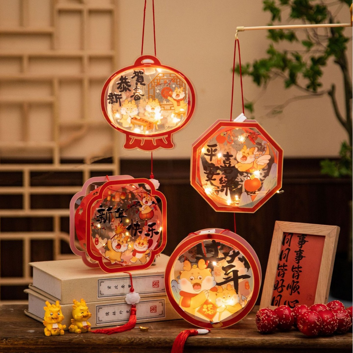 Dragon Year New Portable Lantern Lantern Lantern Festival Luminous Lantern Children Diy Handmade Material Kit New Year's Day Festive Lantern