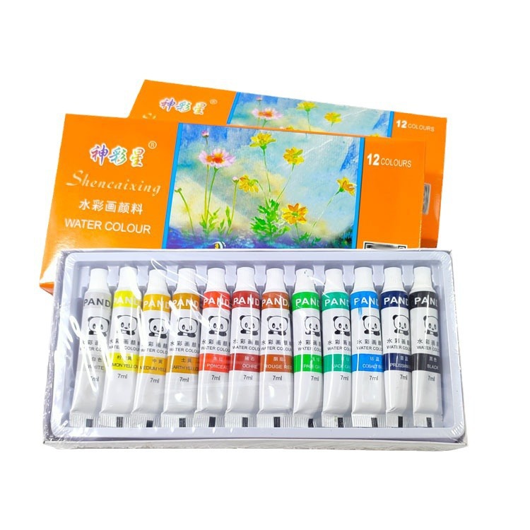 Watercolor Beginner Art Material Suit Children Graffiti 12 Colors 7ml Watercolor Painting Suit