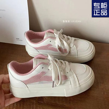 新款网面透气粉色鞋子女2024新款夏季时尚韩版休闲百搭运动板鞋女