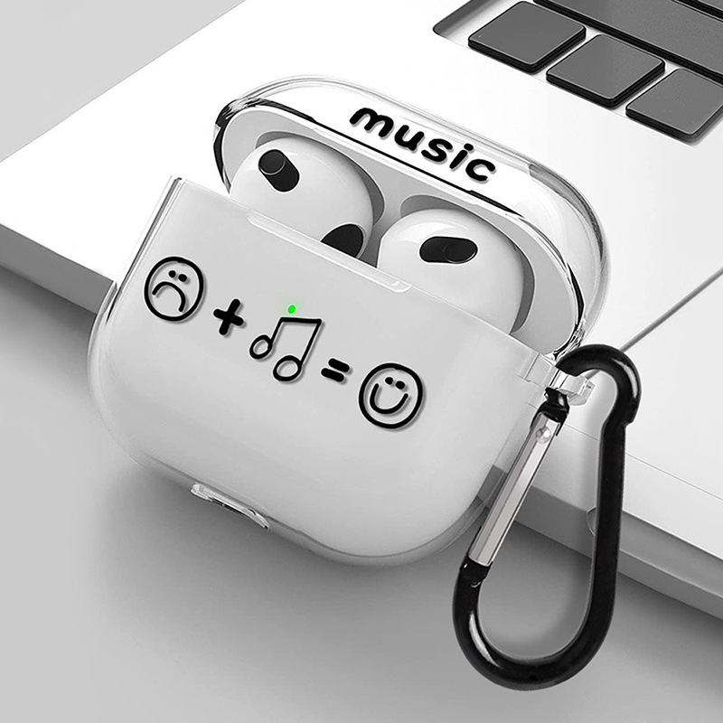 创意音乐表情涂鸦耳机保护壳套适用于airpods1/2/3 苹果蓝牙耳机