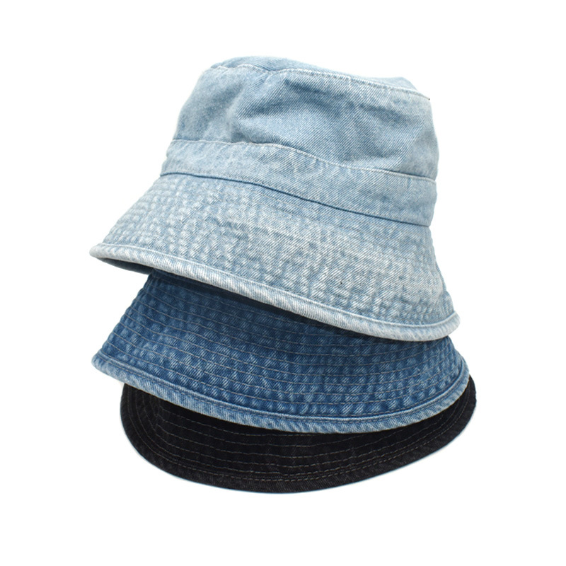 Washed Jean Fisherman Hat Japanese Style Women's Big Brim Makes Face Look Small Cover Face Bucket Hat Men's Korean Style All-Match Couple Hat Fashion