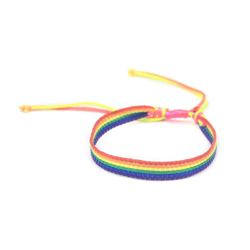 Rainbow Hand Woven Hand Rope Unisex Cross-Border Hot Selling Nepal Friendship Bracelet Adjustable