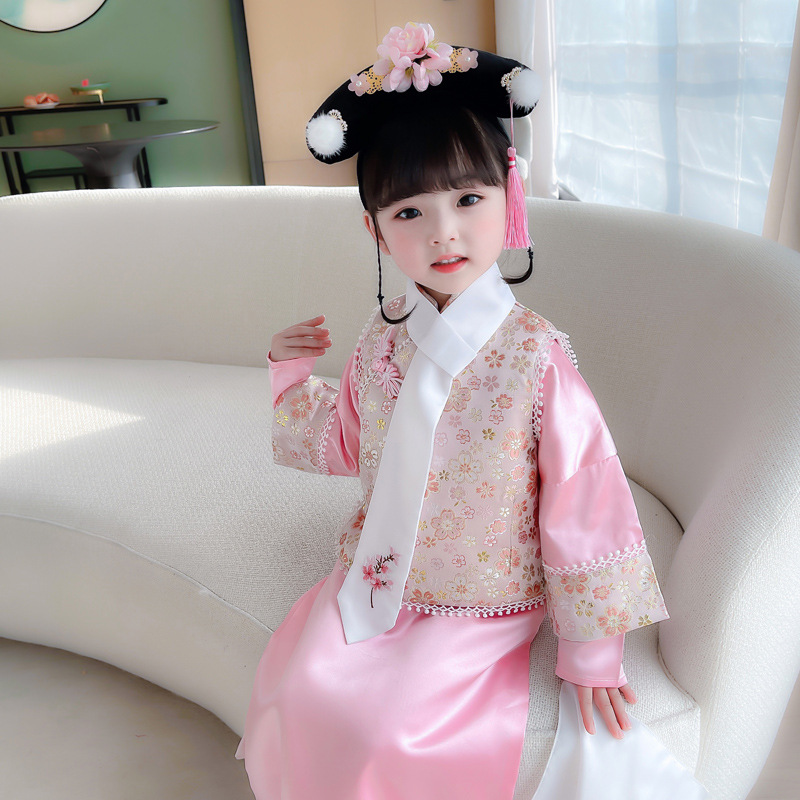 儿童还珠格格服装古装表演服宫廷公主清朝旗袍女童影楼摄影演出服