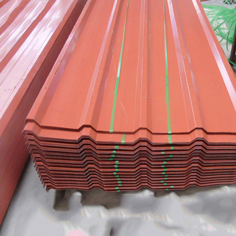 大量销售 红色彩钢瓦压 瓦屋顶镀锌板压瓦玫红色压瓦厂家批发