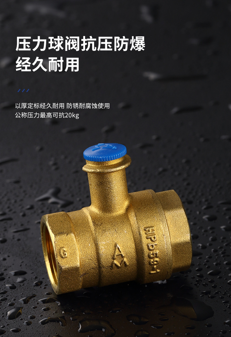 埃美柯带锁球阀黄铜加厚家用水阀防盗锁闭带锁钥匙开关防偷水