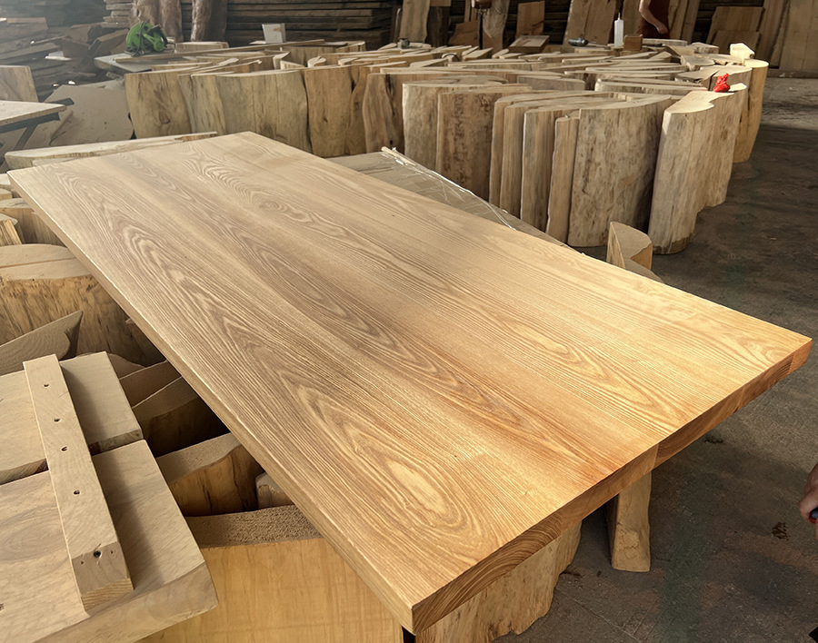 白蜡木桌面原木大板家具实木板材桌面板台面窗台板吧台板定制