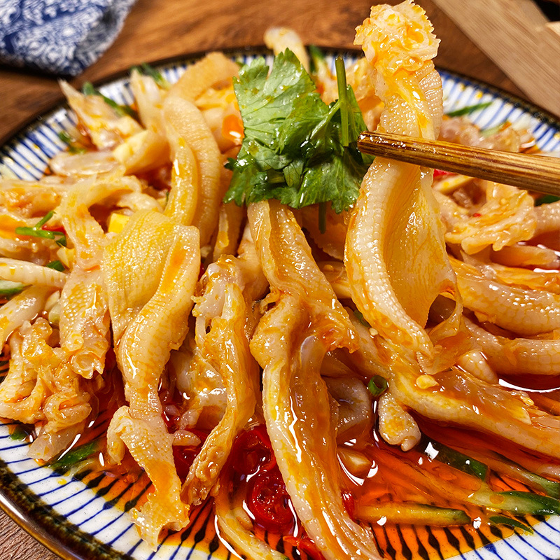 凉拌无骨去骨鸭掌酒店饭店餐饮用特色半成品凉菜开袋即食冷盘小菜