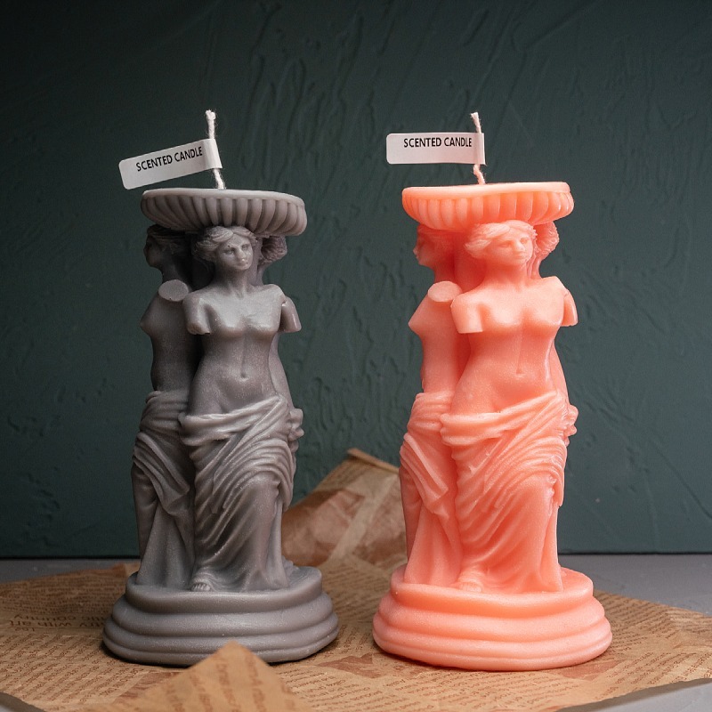 3-Side Broken Arm Venus Aromatherapy Candle Venus Goddess Columnar Sculpture Shape Candle Fragrance Candle