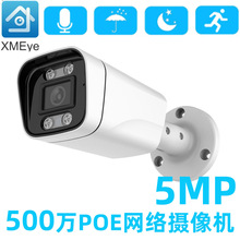 筒型固定网络摄像机 500万POE双光源摄像头 内置MIC ip camera