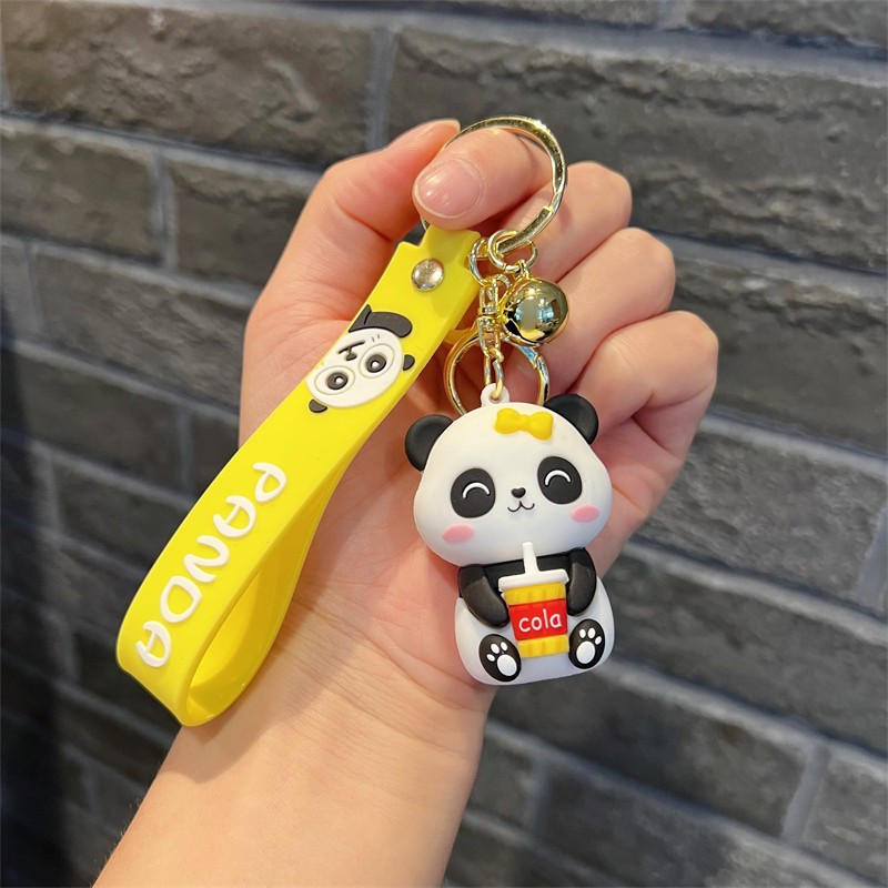 Creative Genuine Bear Mei Mei Keychain Cute Panda Cola Panda Chef Panda Key Chain Men's and Women's Handbags Pendant