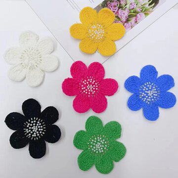 电脑珠绣毛线立体绣花毛衣贴花女装胸花童装外套装饰外贸服装辅料