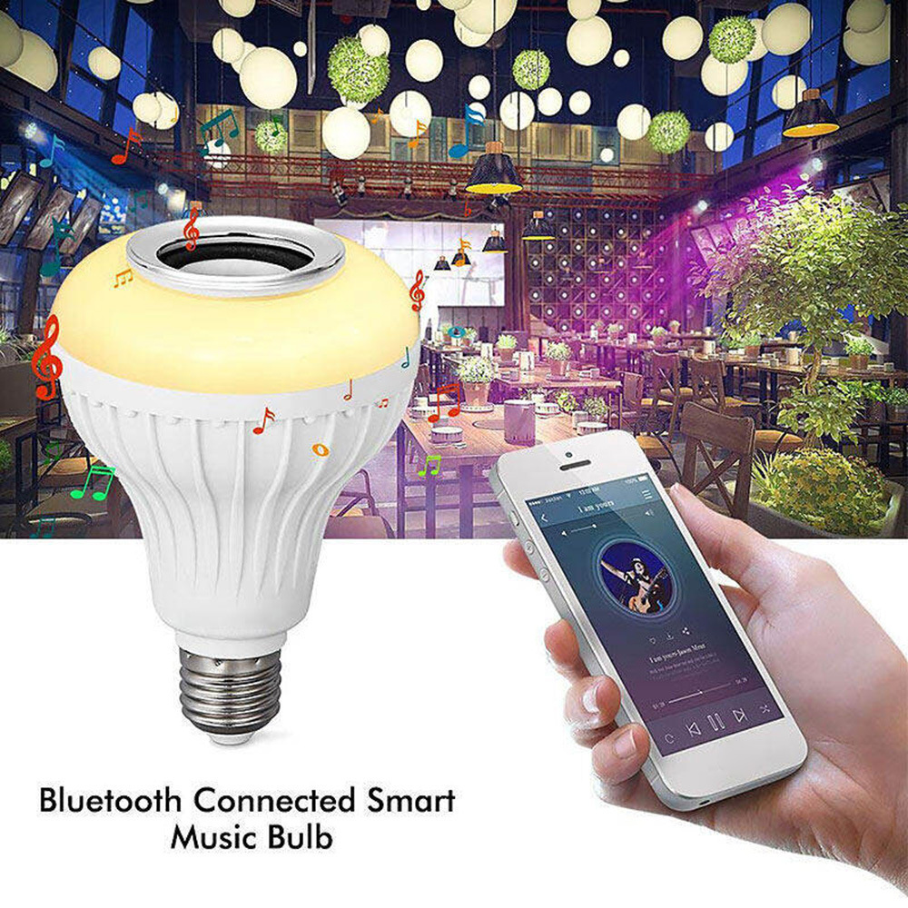 Colorful Bluetooth Music Globe RGB Smart Bluetooth Music Bulb E27 Wireless App Remote Control Music Stage Lights