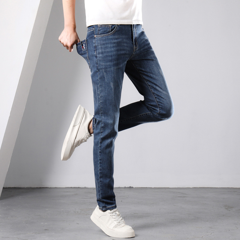 Men's Pants Denim Wholesale Spring and Autumn Jeans Men's Blue Denim Trousers Casual Youth Trendy Men's Pants Wholesale