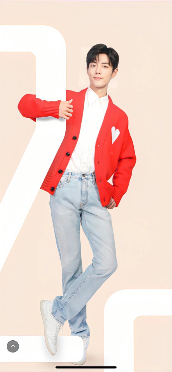 2022肖战同款新年红~全羊毛牛角扣法系爱心提花厚实针织开衫毛衣