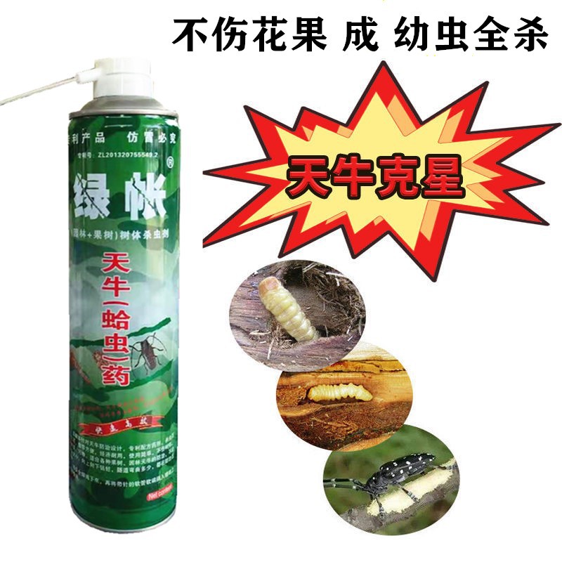 杀天牛气雾剂绿帐观赏园林果树树木家具钻心虫天牛幼虫蛤虫全窝端