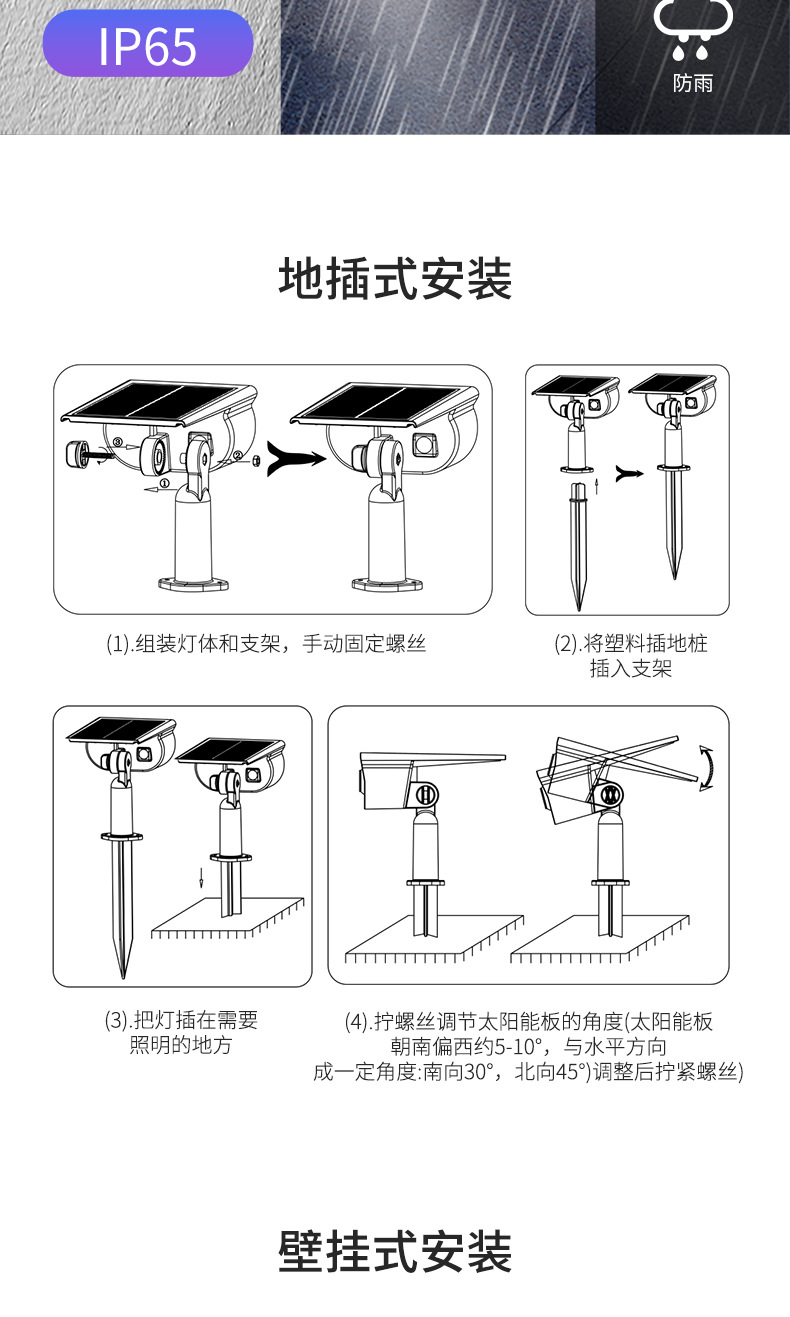 批发定制太阳能草坪灯户外防水庭院照树射灯插地灯猫头鹰室外壁灯采购