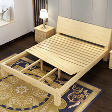 简易实木床1.5米实木双人床1.8米松木单人床1.2米儿童床批发