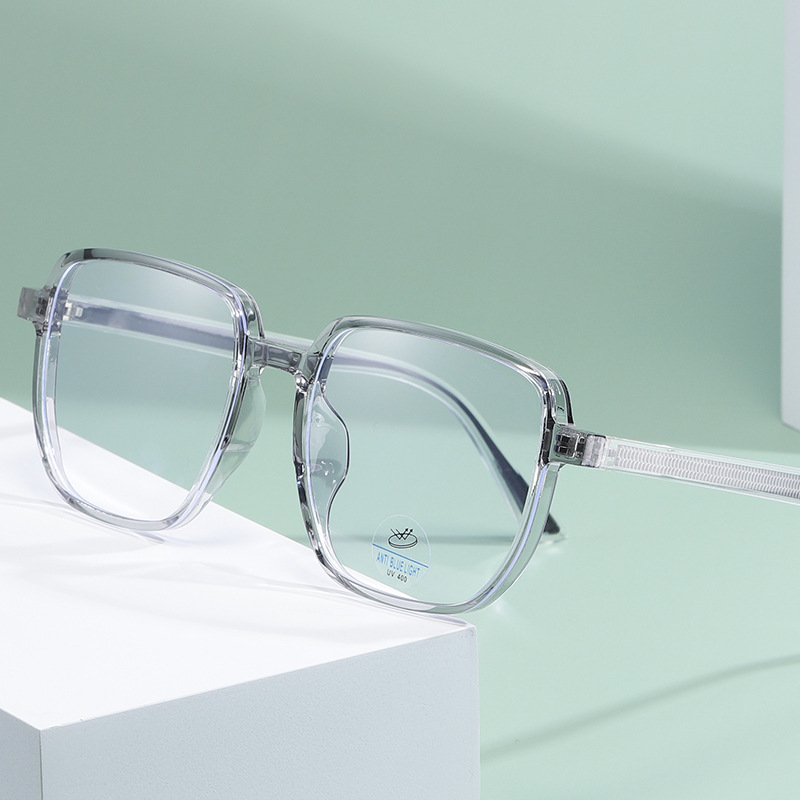 2023年金属激光插针眼镜框平光镜tr90防蓝光眼镜框拼色超轻全框架