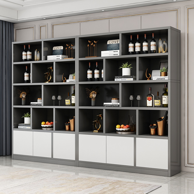 轻奢实木酒柜客厅柜大容量餐边柜隔断置物架展示柜家用落地间厅柜