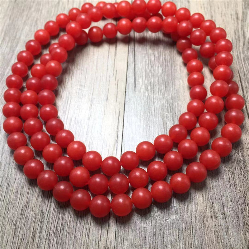批发南红玛瑙手链108颗二代优化南红柿子红满肉南红圆珠男女款