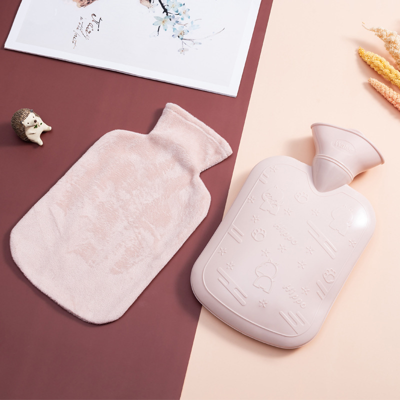 Jianhao Cloth Cover Hot Water Bag Hot-Water Bag Water Injection Irrigation Hot Compress Belly Large and Small Plastic Cute Mini Portable Female