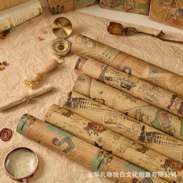 英伦复古印刷牛皮纸包装纸节日礼品礼盒伴手礼包装纸批发-阿里巴巴