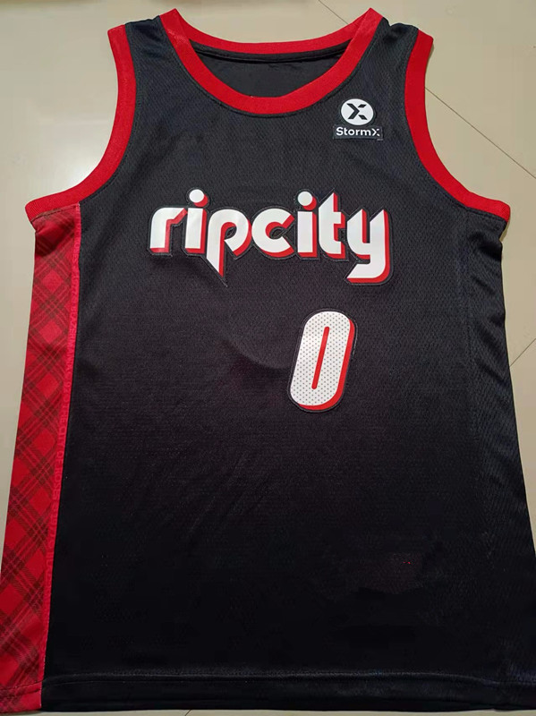 现货批发城市版开拓者0号利拉德球衣 lillard #00安东尼篮球服
