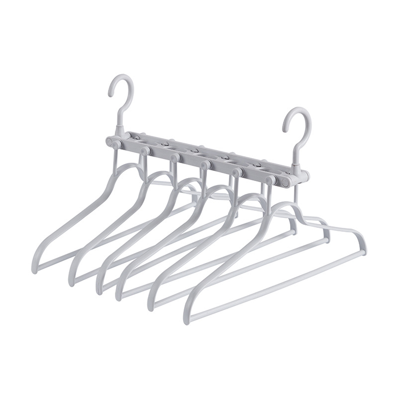 Multifunctional Clothes Hanger Household Wardrobe Storage Hanger Non-Marking Hanger Clothes Hook Dormitory Students Folding Cloth Rack