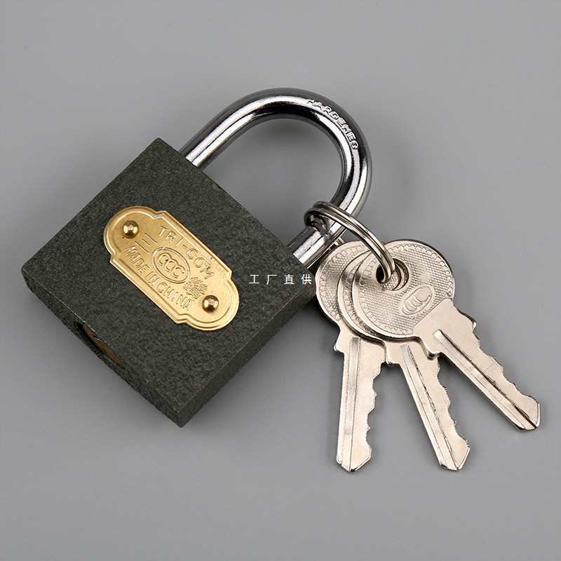 批发 挂锁家用铁锁防盗铁锁防锈防水带钥匙迷你老式电动车车筐