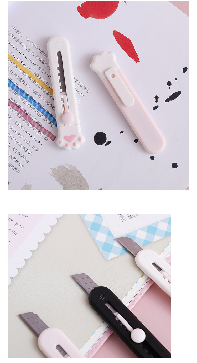 日系ins少女迷你美工刀可爱猫爪学生便携手帐裁纸刀拆快递小刀子