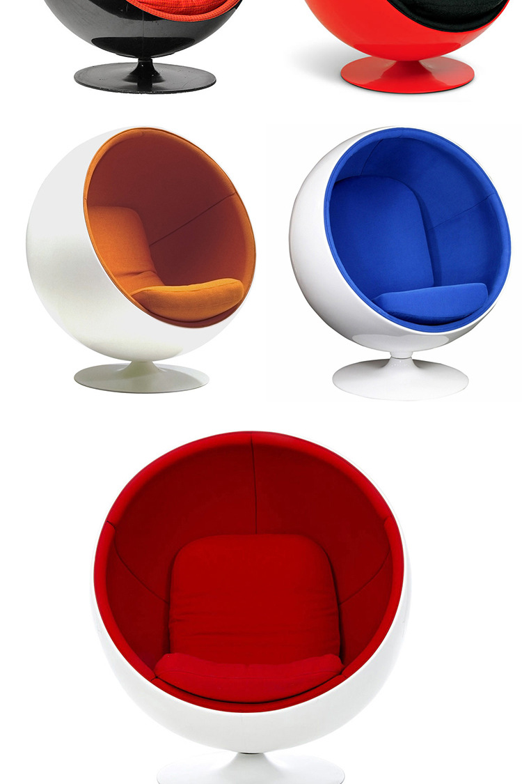 直供玻璃钢懒人太空椅椭圆尖球座椅单人软包球形沙发透明吊椅家具