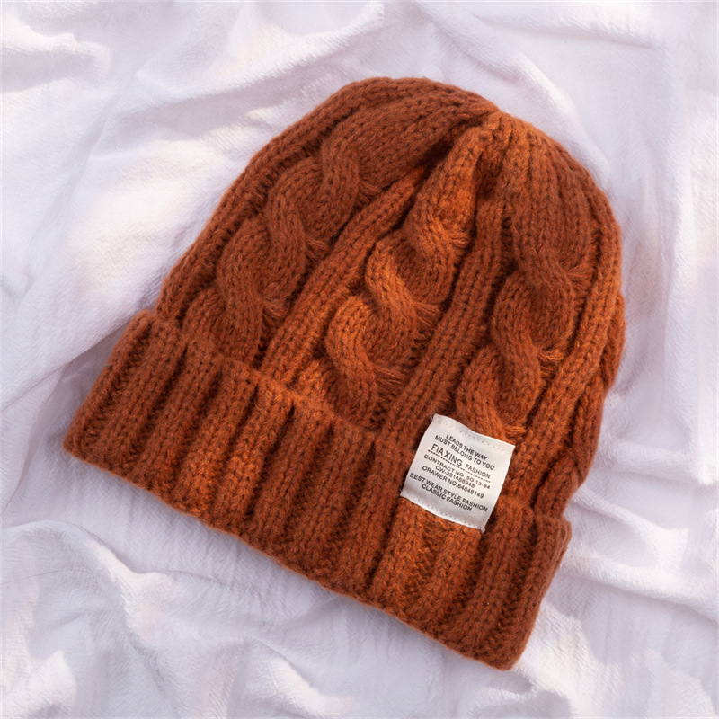 Hat Female New Versatile Men's Autumn and Winter Student Fashion Couple Keep Warm Pure Color Wool Beanie Hat Winter Knitted Hat